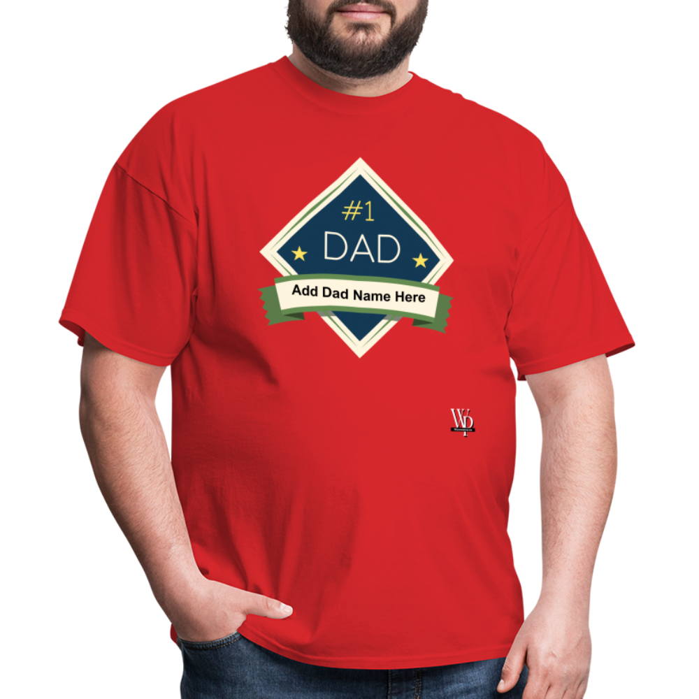 #1 Dad T-shirt - red