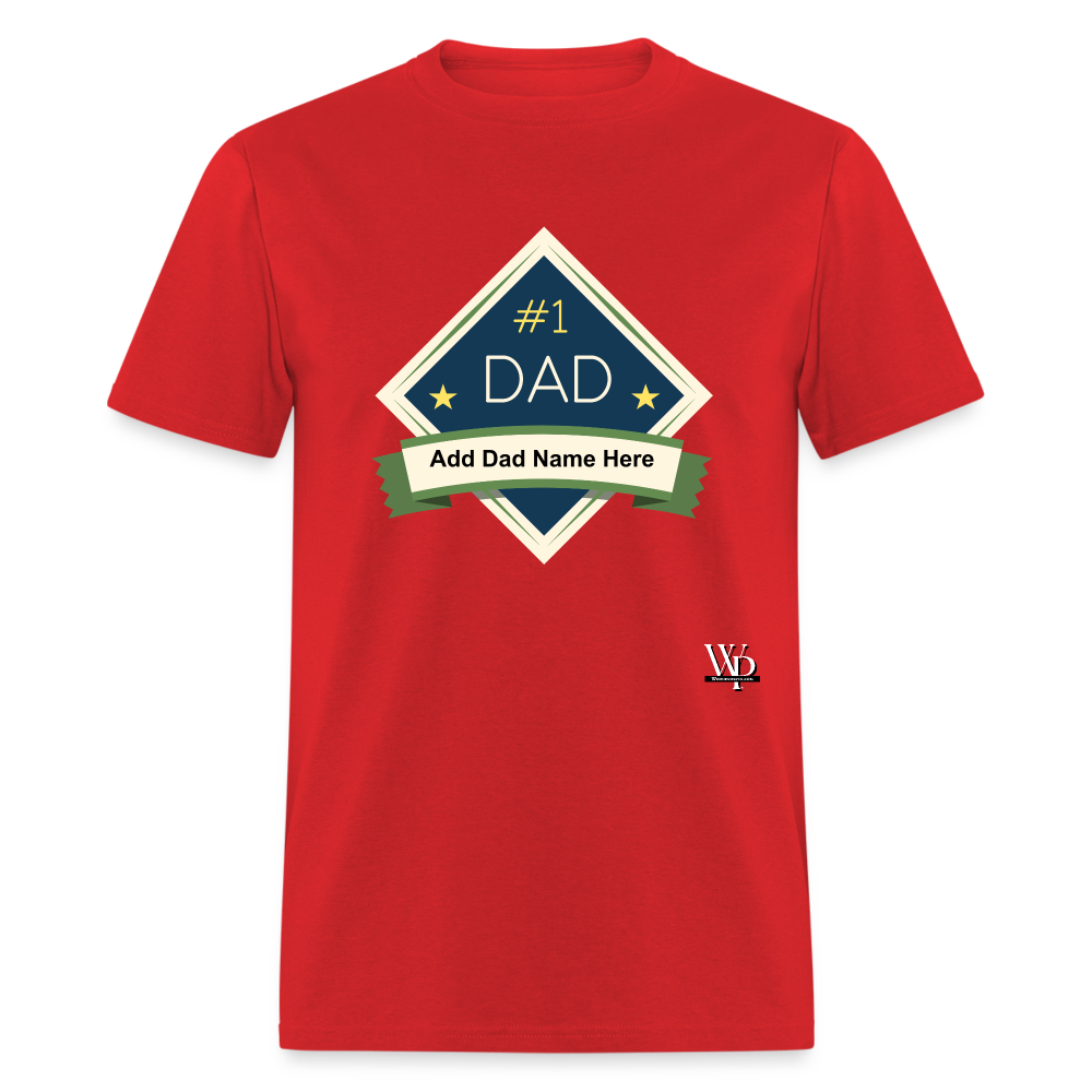 #1 Dad T-shirt - red