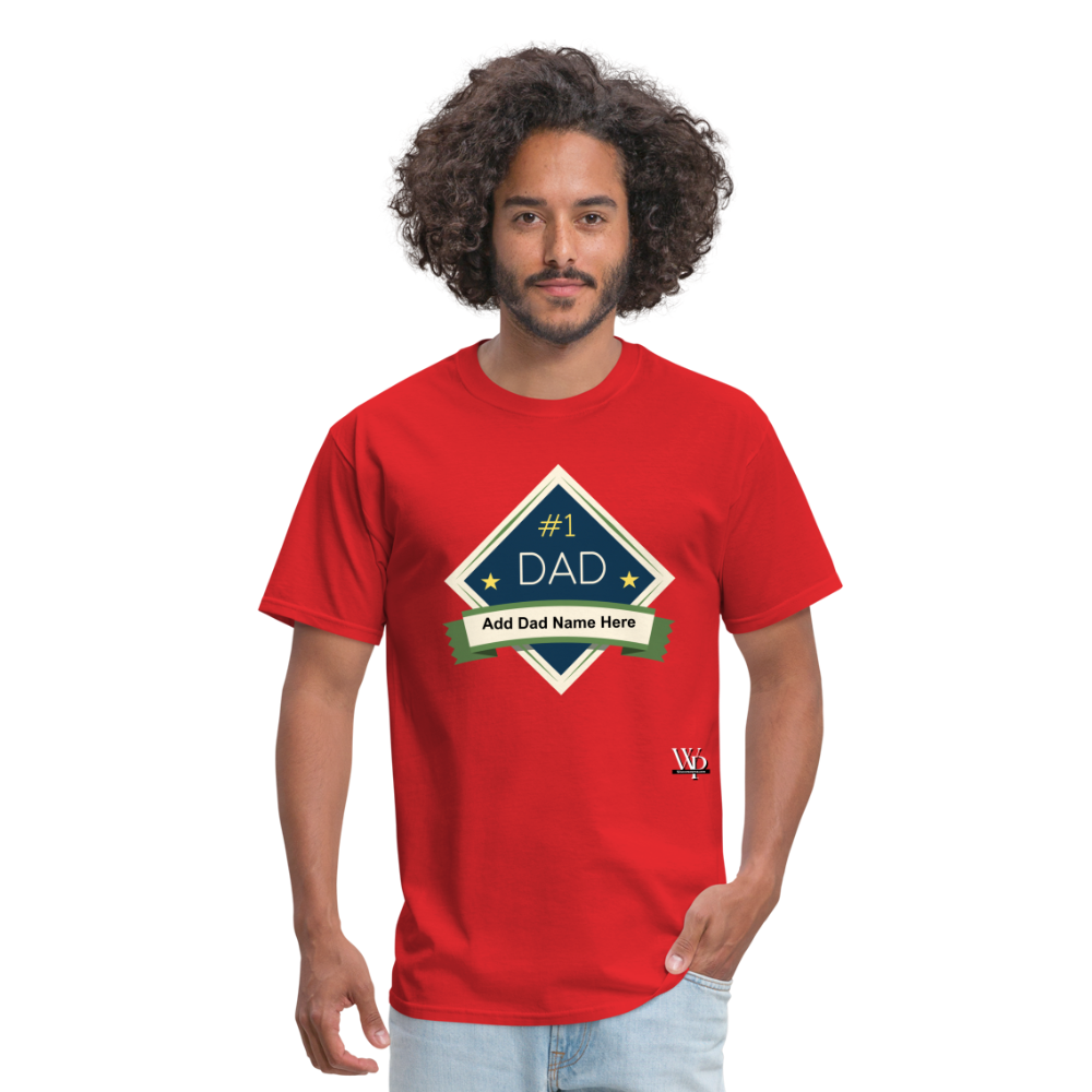 #1 Dad T-shirt - red