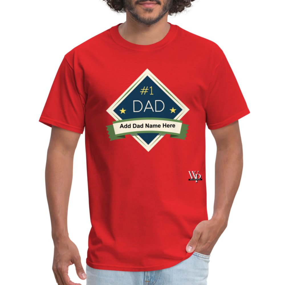 #1 Dad T-shirt - red