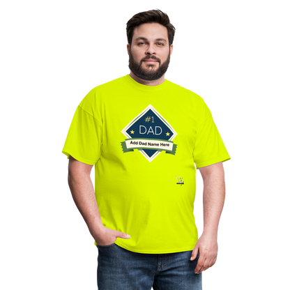 #1 Dad T-shirt - safety green