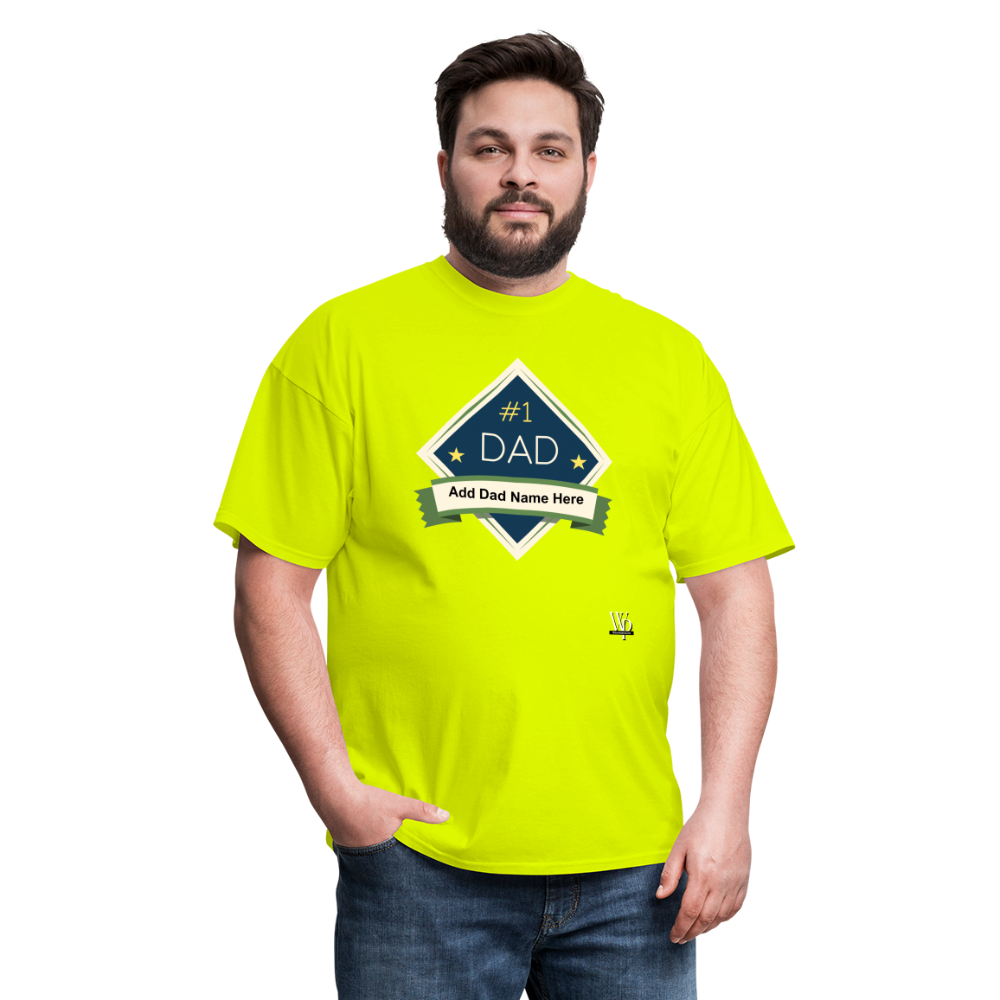 #1 Dad T-shirt - safety green