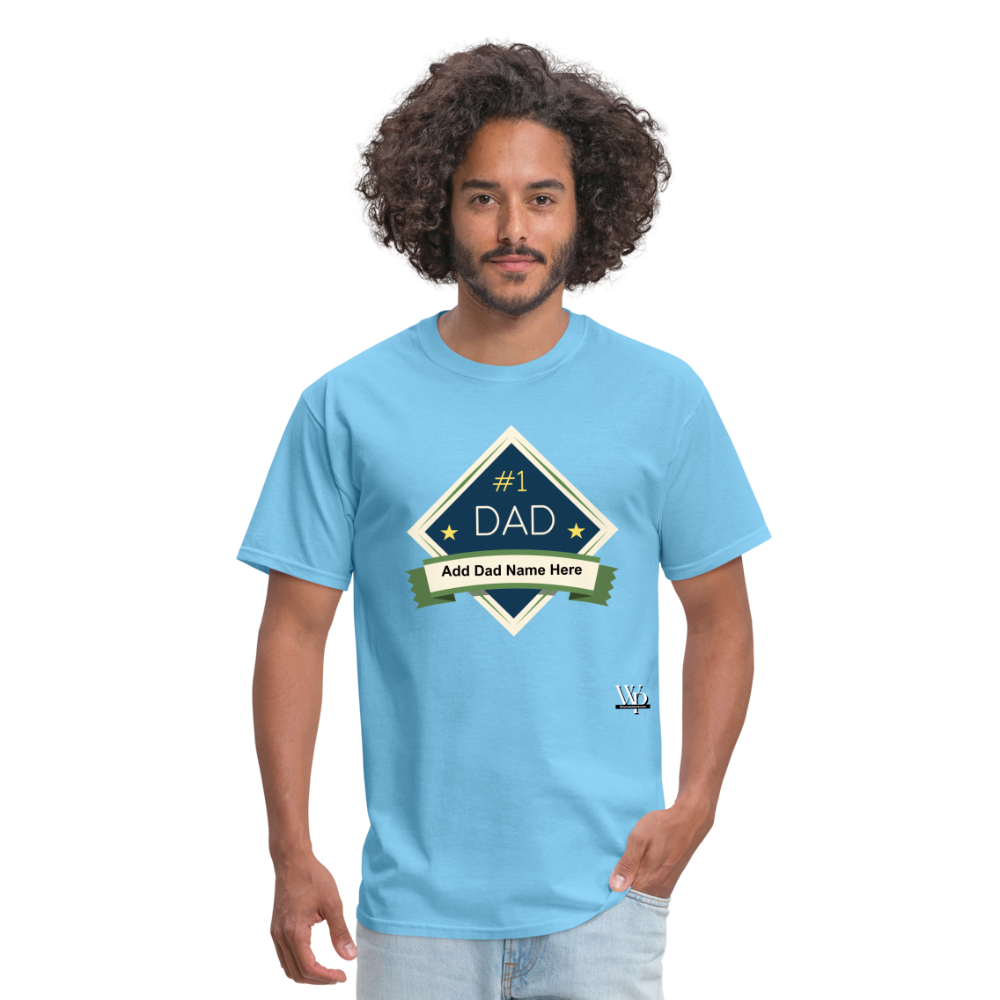 #1 Dad T-shirt - aquatic blue