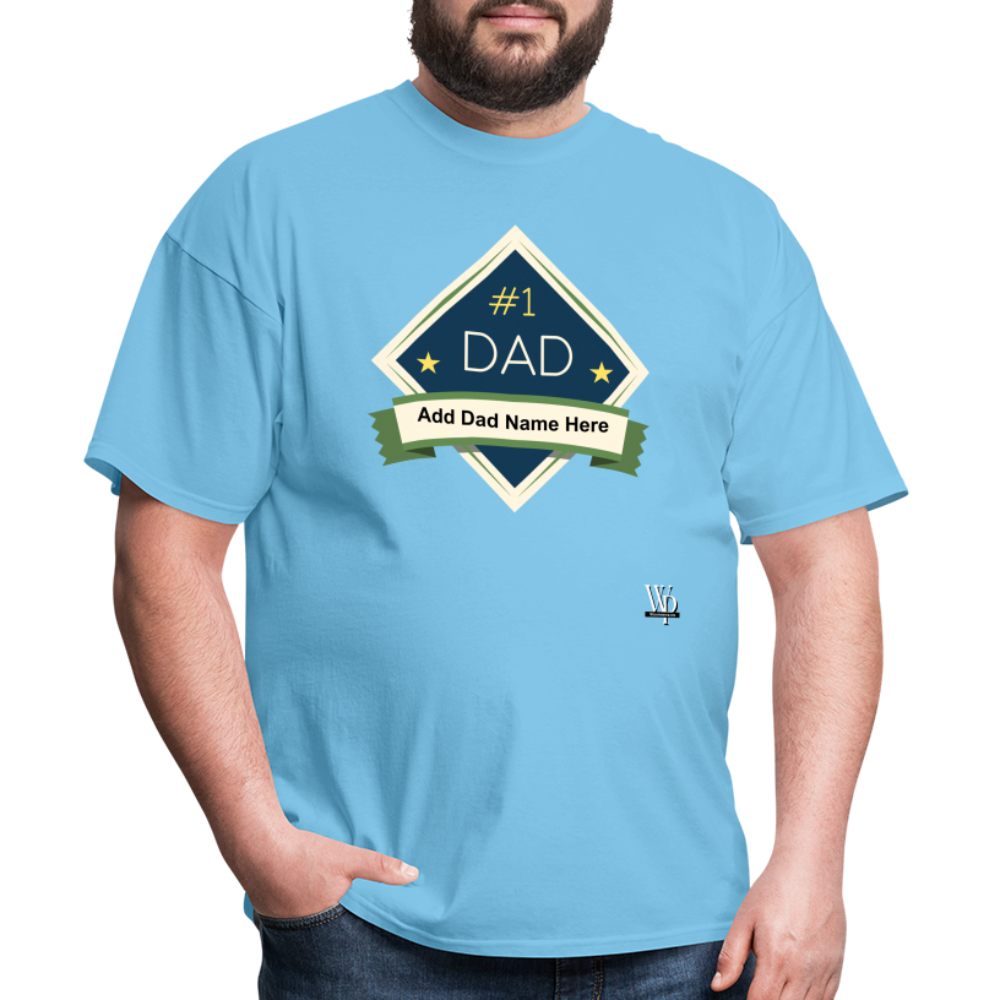 #1 Dad T-shirt - aquatic blue