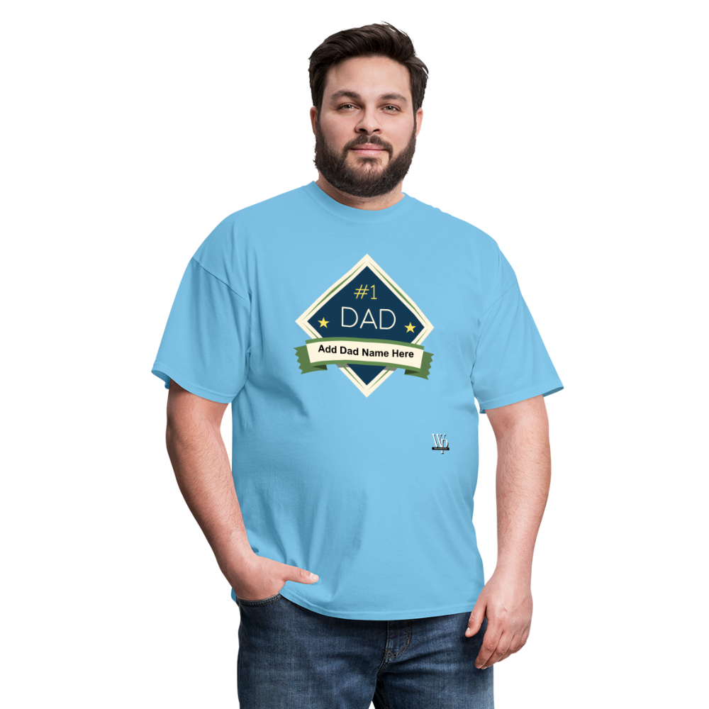 #1 Dad T-shirt - aquatic blue
