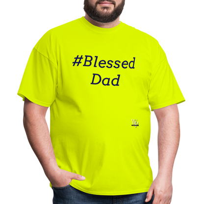 #Blessed Dad T-shirt - safety green