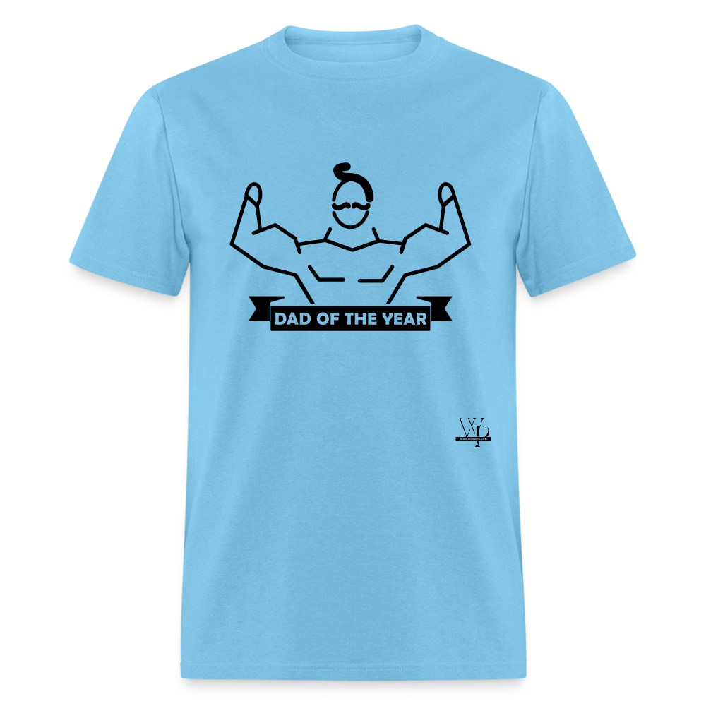Dad of The Year T-shirt - aquatic blue
