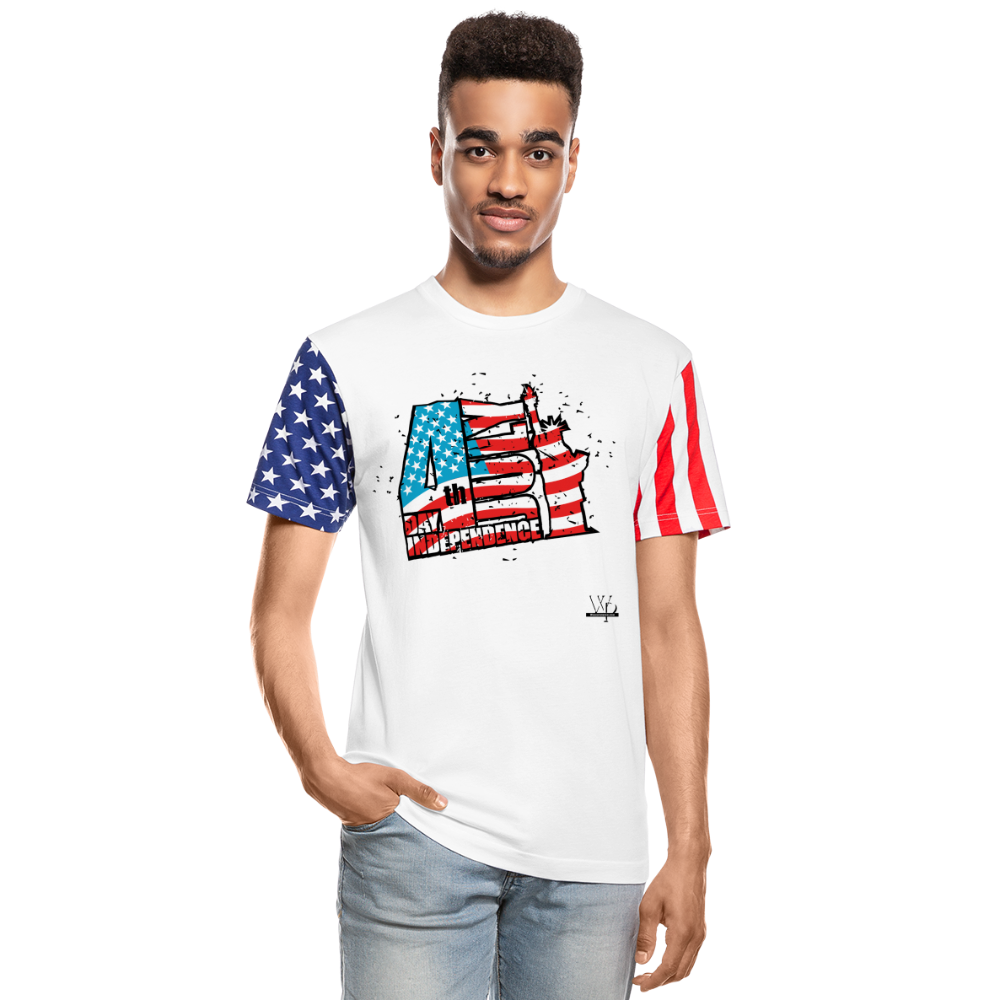 Independence Day Stars & Stripes Unisex T-Shirt - white