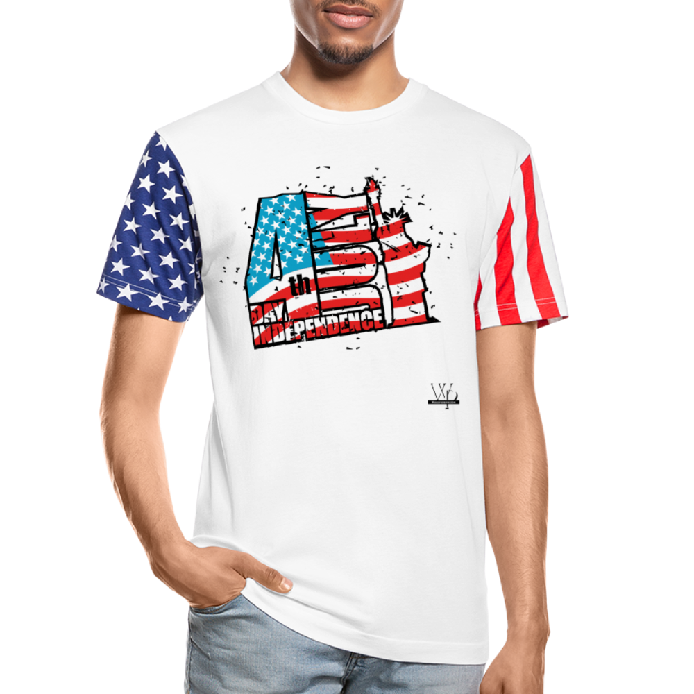 Independence Day Stars & Stripes Unisex T-Shirt - white