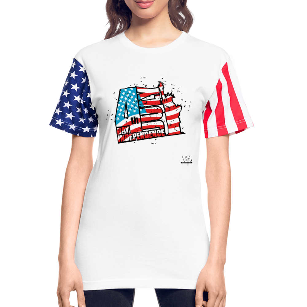 Independence Day Stars & Stripes Unisex T-Shirt - white