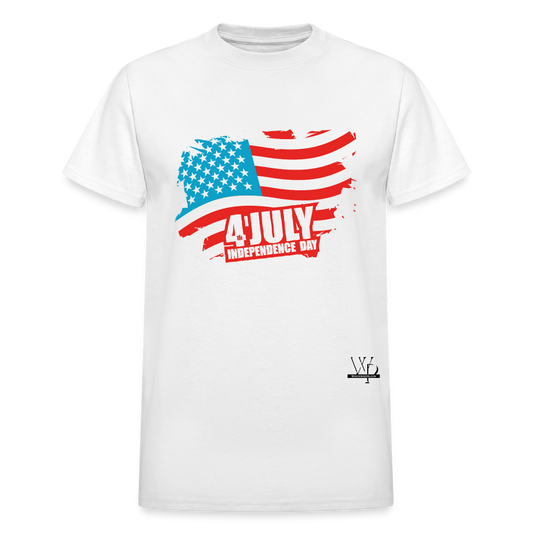 4th Of July Flag Unisex Tshirt - white