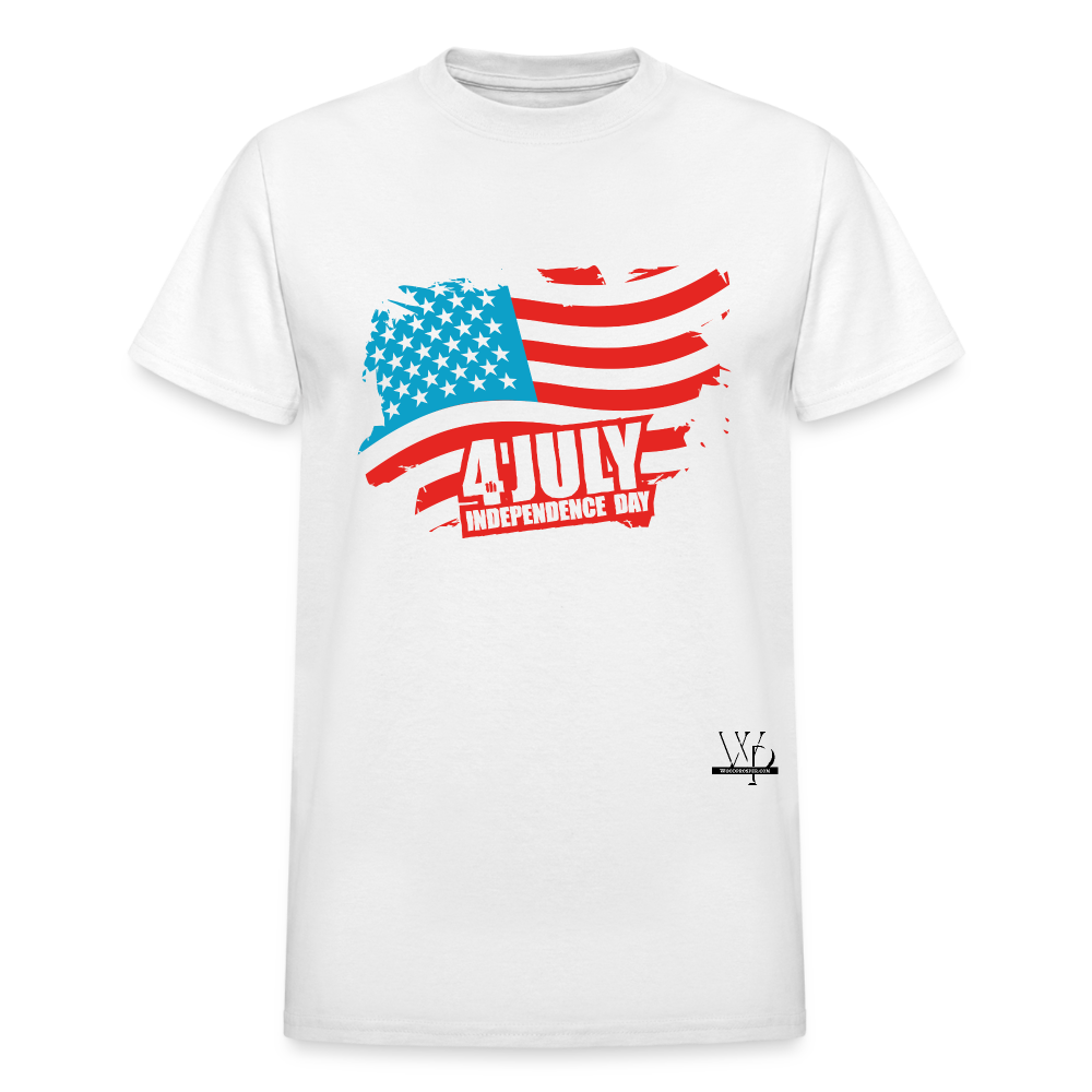 4th Of July Flag Unisex Tshirt - white
