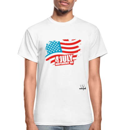 4th Of July Flag Unisex Tshirt - white
