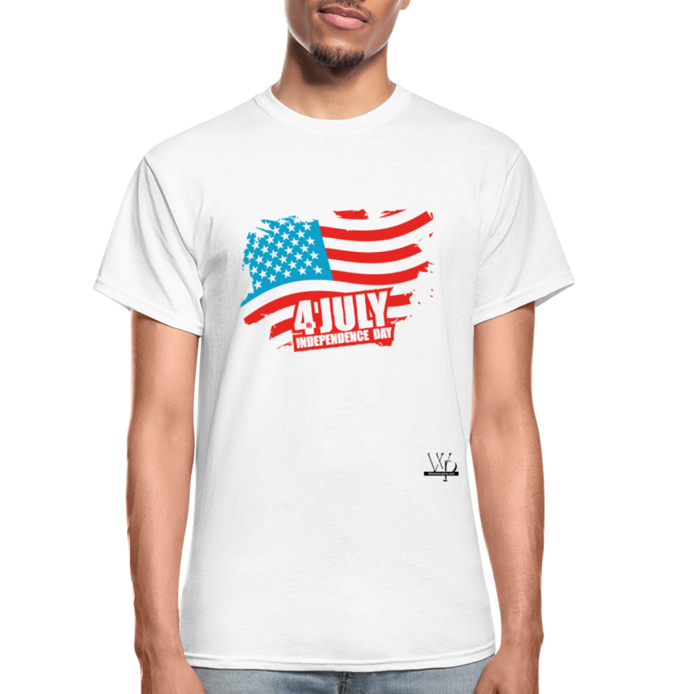 4th Of July Flag Unisex Tshirt - white