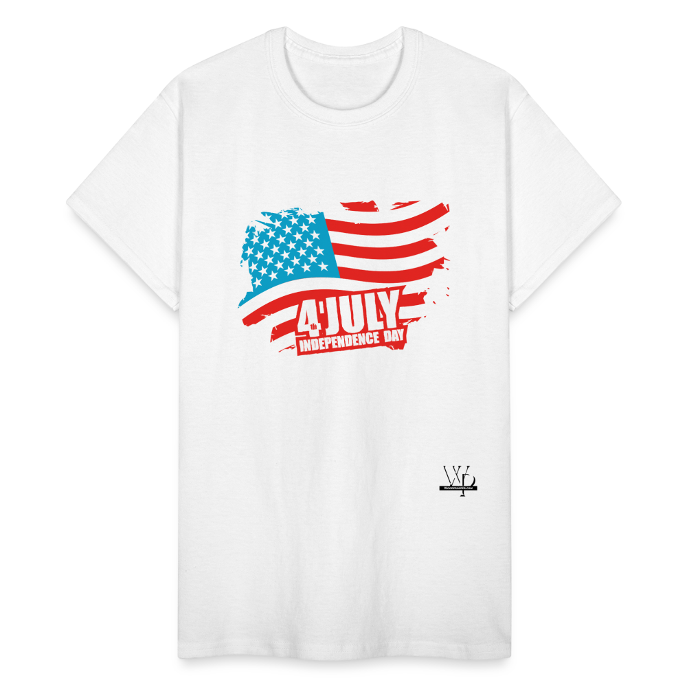 4th Of July Flag Unisex Tshirt - white