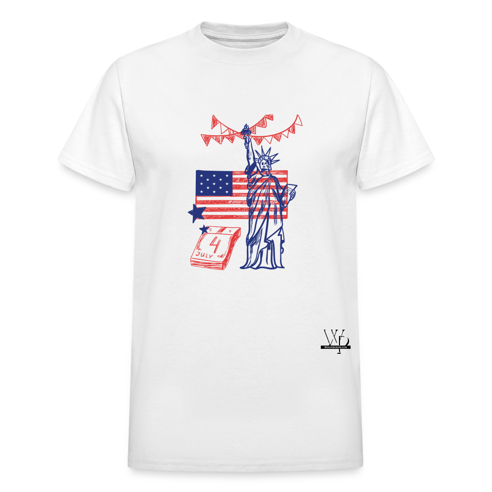 Independence Day Unisex Tshirt- Statue of Liberty - white