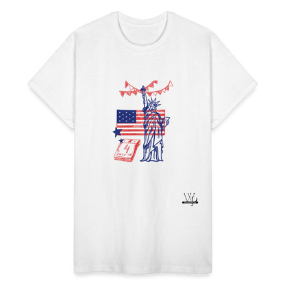 Independence Day Unisex Tshirt- Statue of Liberty - white