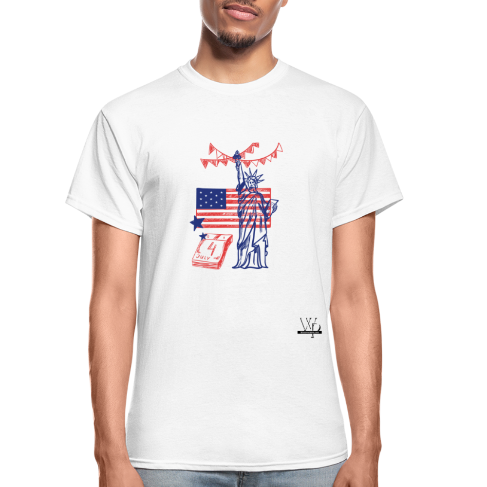 Independence Day Unisex Tshirt- Statue of Liberty - white