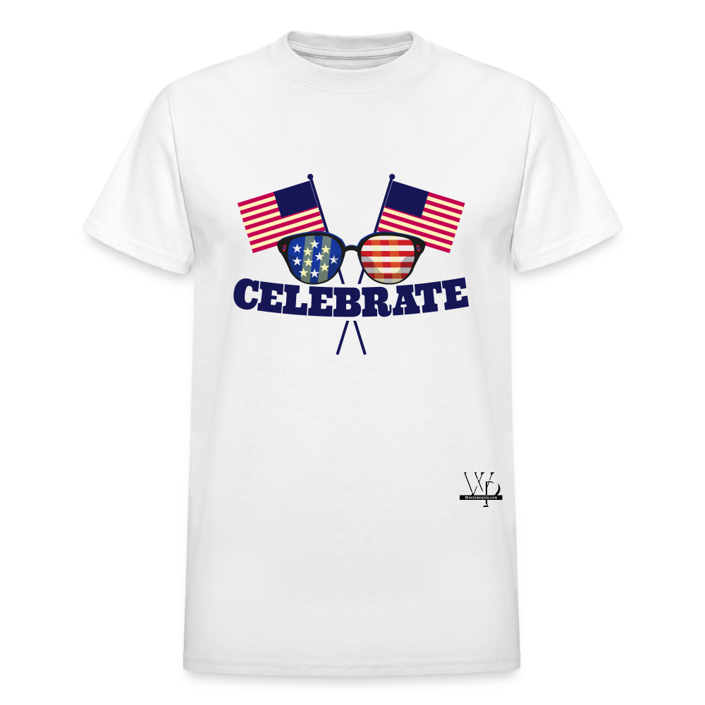 Celebrate 4th of July Unisex Tshirt - white