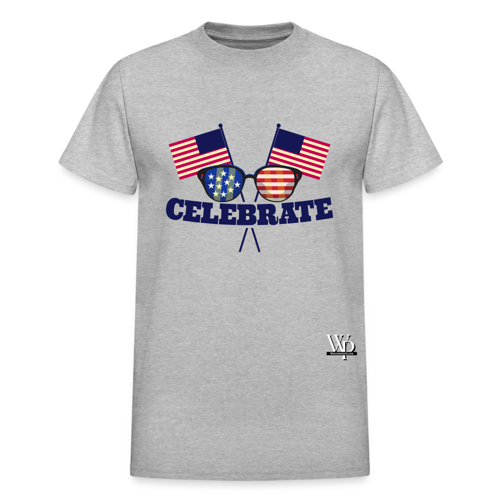 Celebrate 4th of July Unisex Tshirt - heather gray