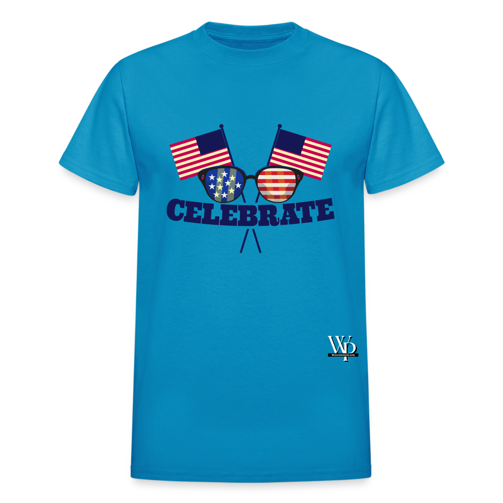 Celebrate 4th of July Unisex Tshirt - turquoise