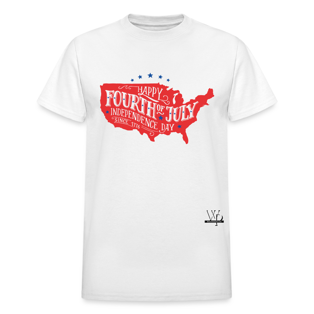 4th of July Map Unisex Tshirt - white