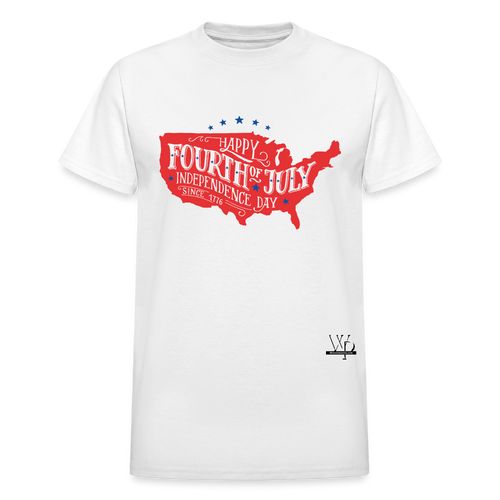4th of July Map Unisex Tshirt - white