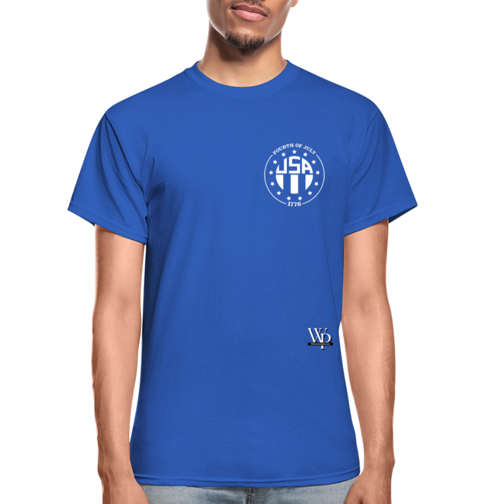 USA 4th of July Unisex Tshirt (White Logo) - royal blue