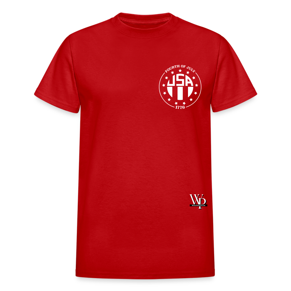 USA 4th of July Unisex Tshirt (White Logo) - red