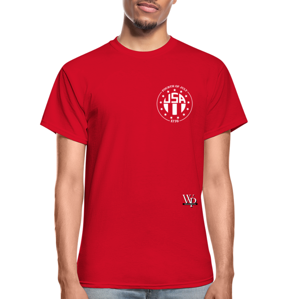 USA 4th of July Unisex Tshirt (White Logo) - red