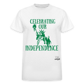 Celebrating Our Independence 4th Unisex Tshirt - white