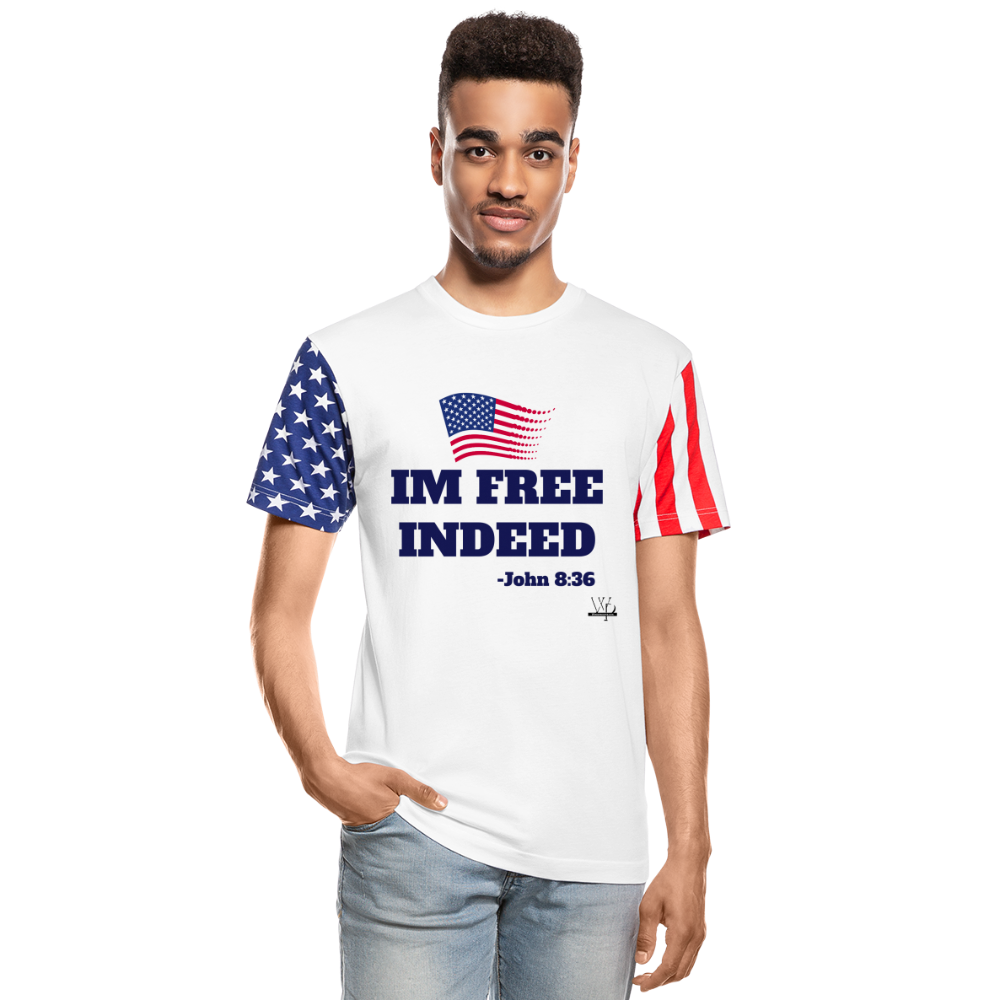 IM FREE INDEED Stars & Stripes T-Shirt | LAT Code Five™ 3976 - white