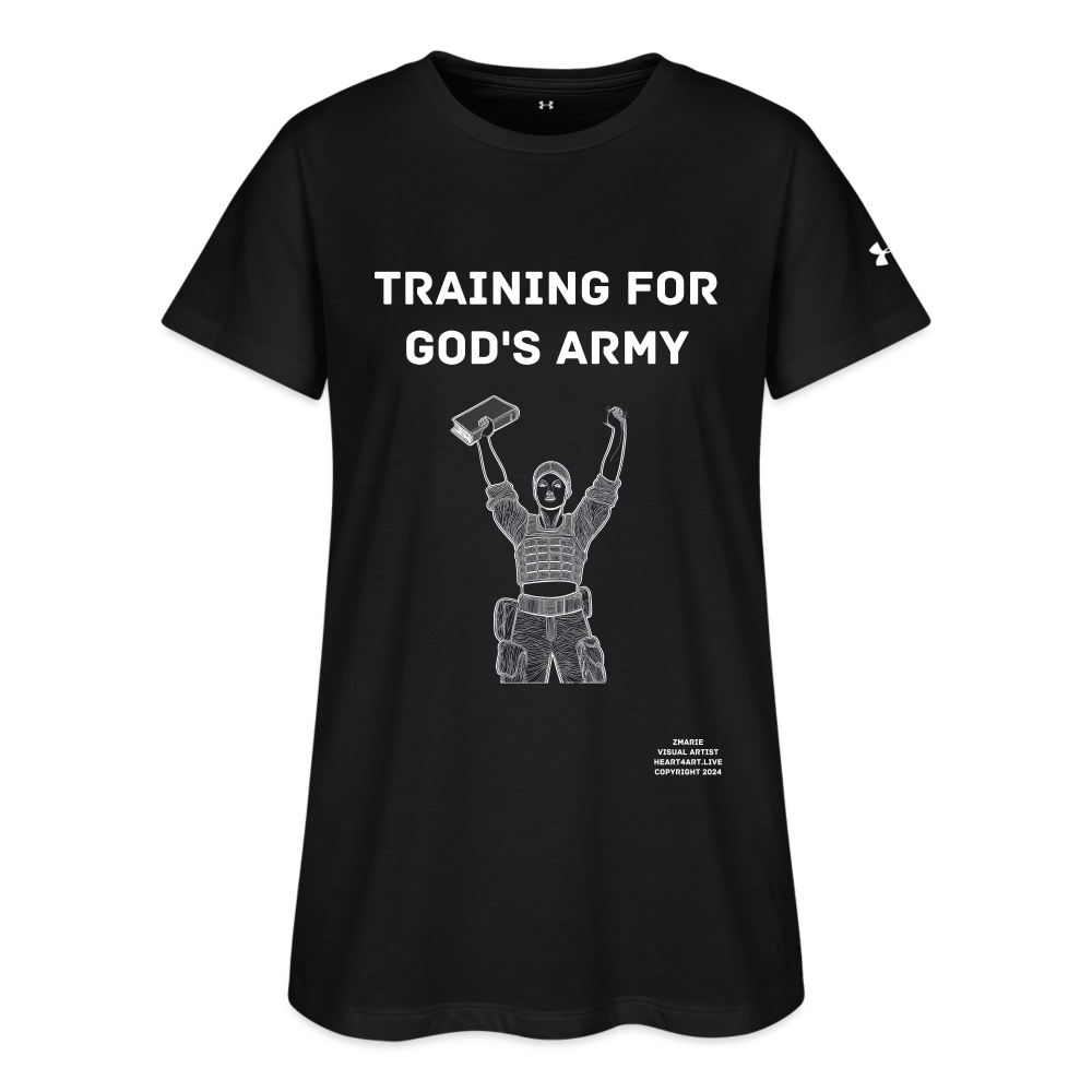 Training For God's Army Under Armour Women's Athletic T-Shirt - black