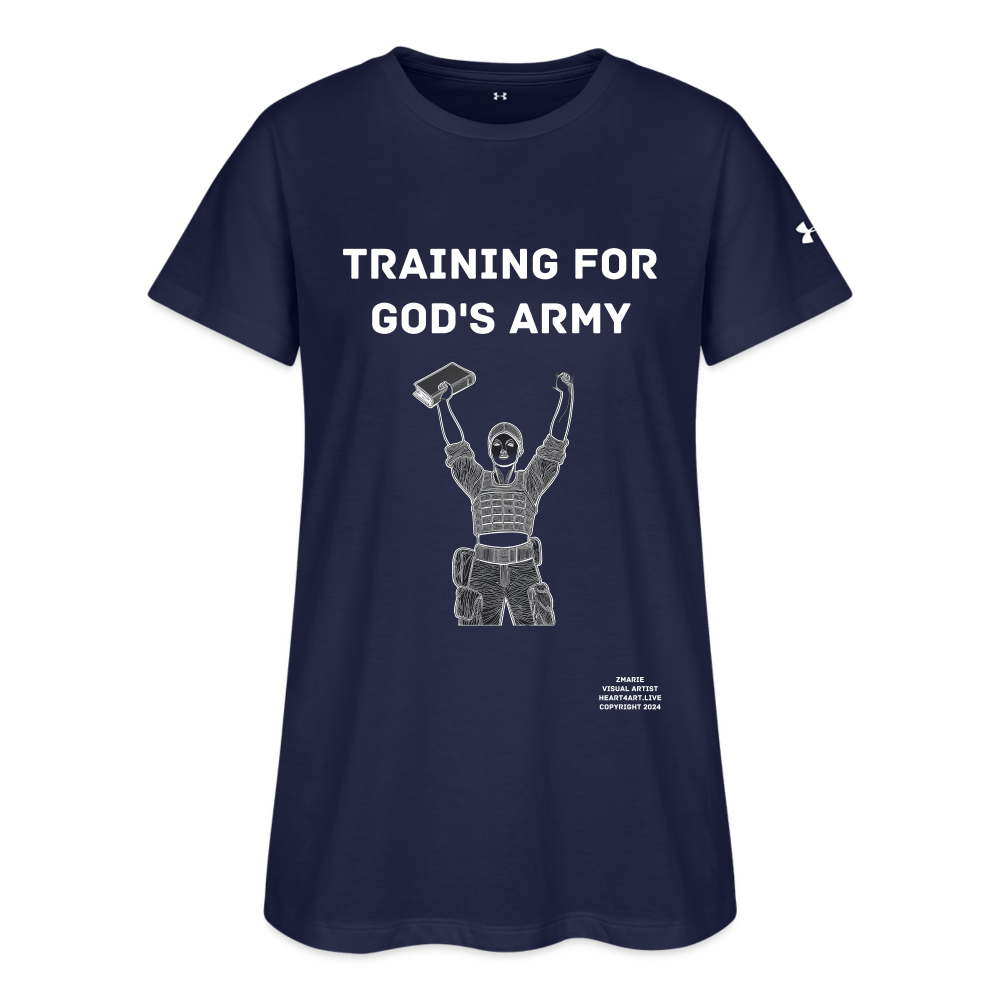 Training For God's Army Under Armour Women's Athletic T-Shirt - navy