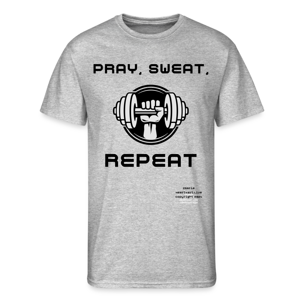 PRAY, SWEAT, REPEAT Men’s Jerzees T-shirt - heather gray