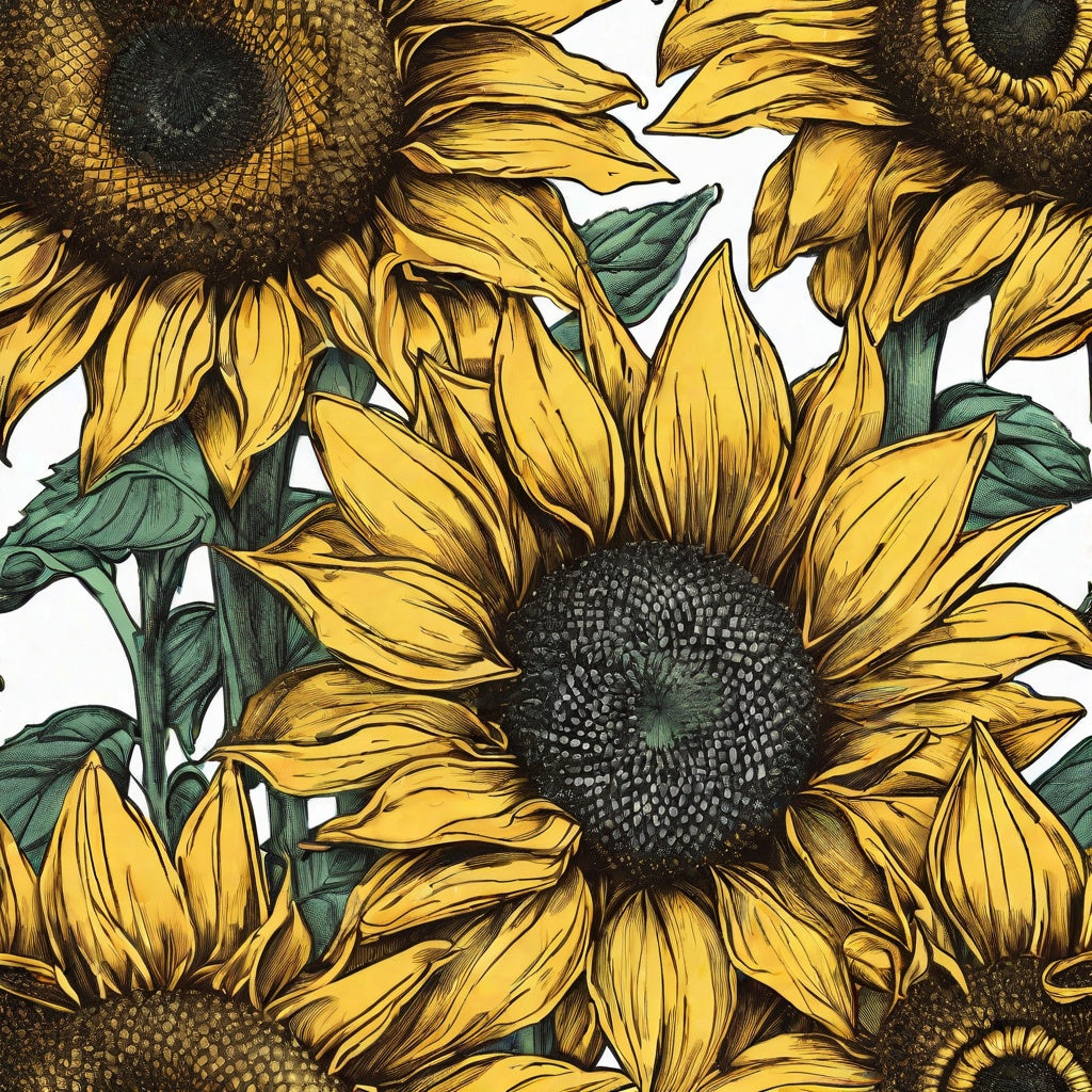 Detailed Sunflower With Color-Reference Image