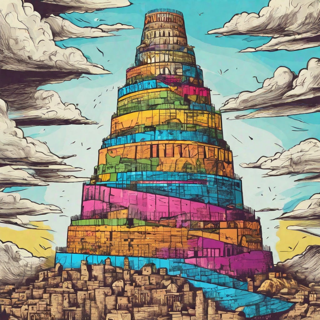 Interpretation of The Tower of Babel In Color Digital Reference Image (5pk)