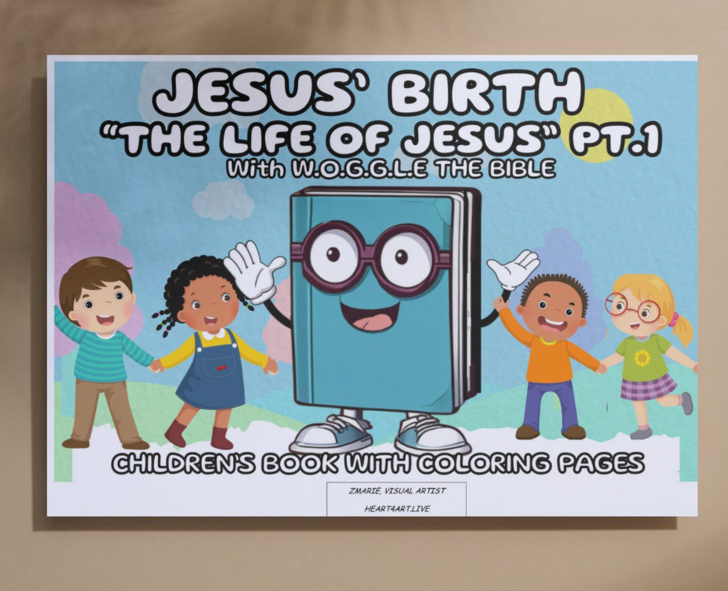 ON SALE! Life of Jesus Story & Coloring Book with Woggle The Bible ©2024 - The Birth of Jesus Christ
