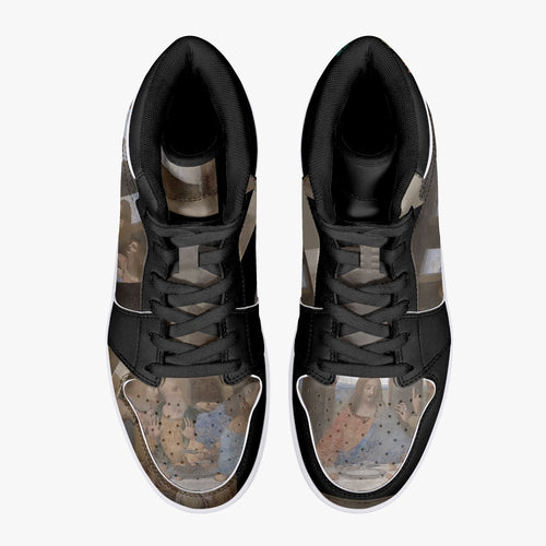 209. Custom Designed The Last Supper High-Top Leather Sneakers - White / Black