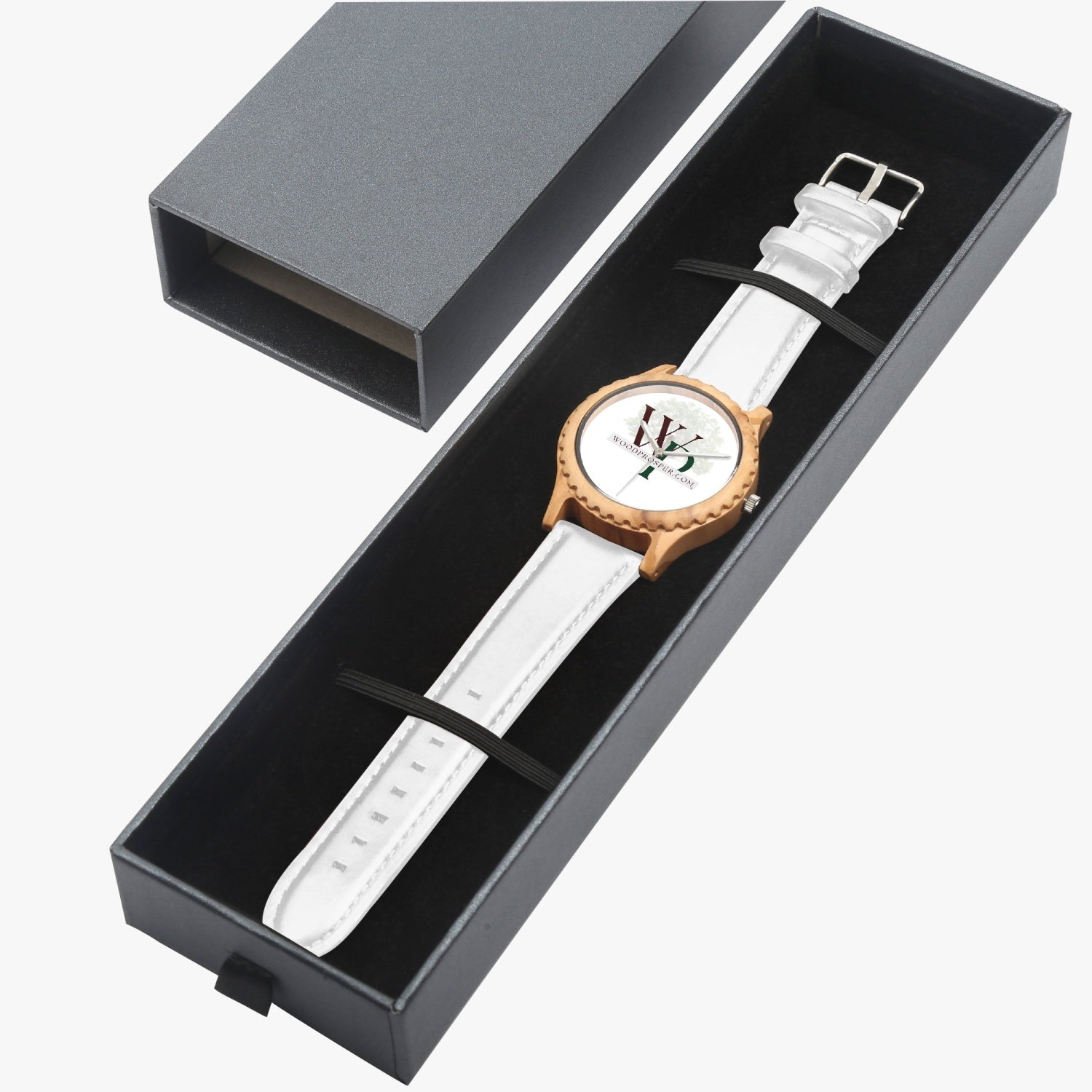 Wood Prosper Italian Olive Lumber Wooden Watch - Leather Strap