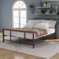 Metal bed with wood decoration （Twin size）