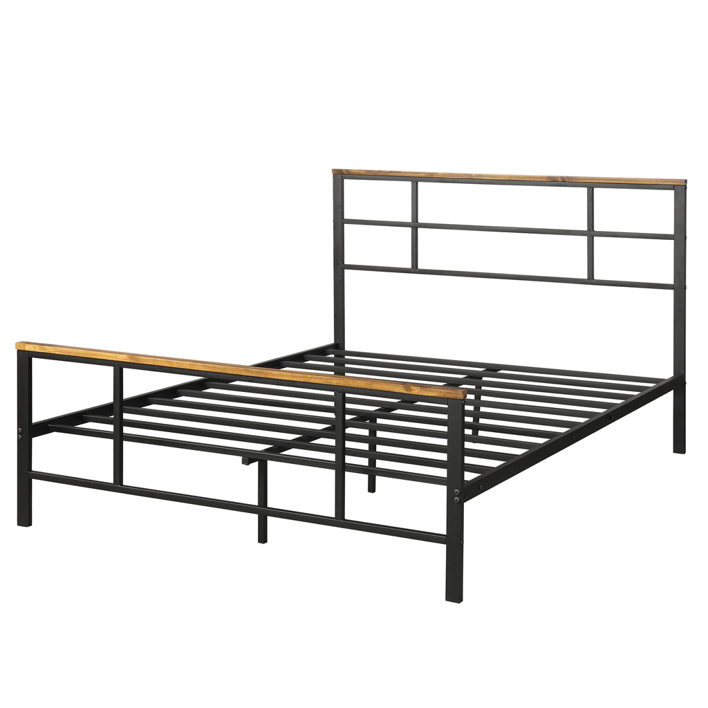 Metal bed with wood decoration （Twin size）