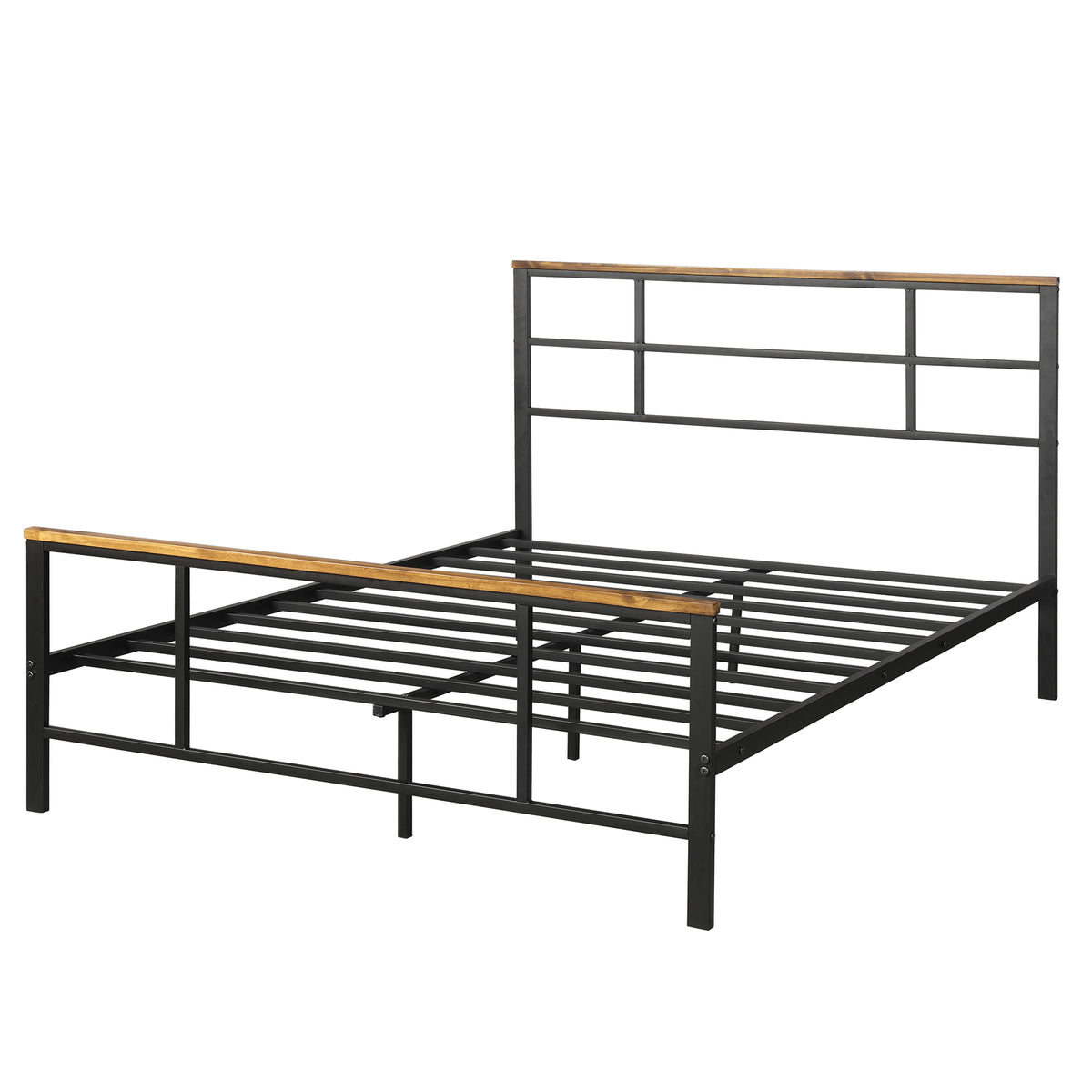 Metal bed with wood decoration （Twin size）