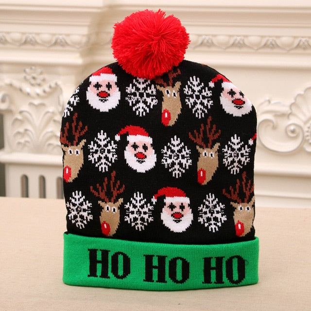 Knitted LED Christmas Beanie Party Cap