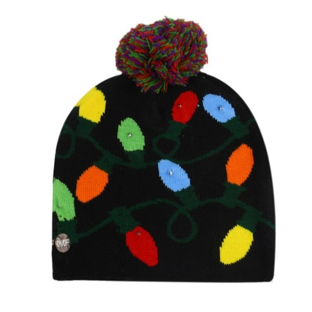LED Christmas Hat Warm Winter Fashion Light Up Hat