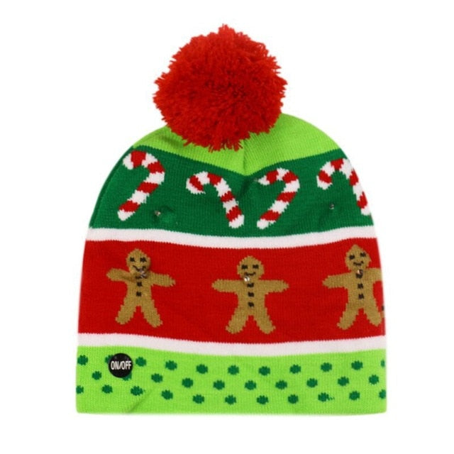 LED Christmas Hat Warm Winter Fashion Light Up Hat