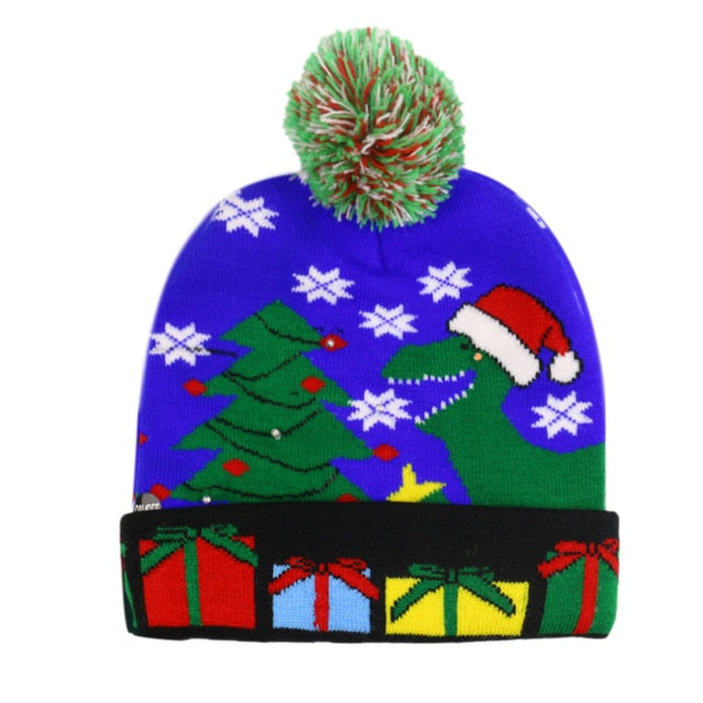 LED Christmas Hat Warm Winter Fashion Light Up Hat