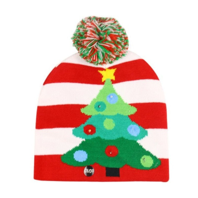 LED Christmas Hat Warm Winter Fashion Light Up Hat