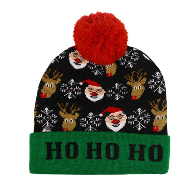 LED Christmas Hat Warm Winter Fashion Light Up Hat