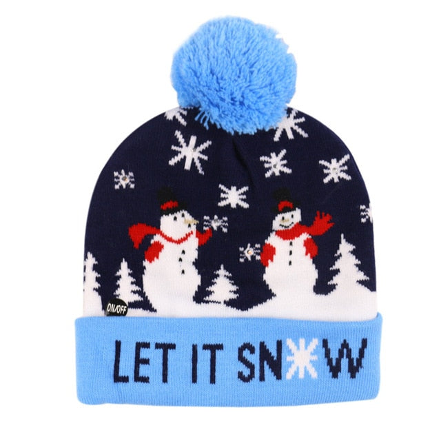 LED Christmas Hat Warm Winter Fashion Light Up Hat